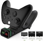 Controller Charging Station for Xbox One, Controller Charger with 2 x 800mAh Rechargeable Battery Packs Compatible for Xbox One/One X/One S/Xbox One Elite Wireless Controllers