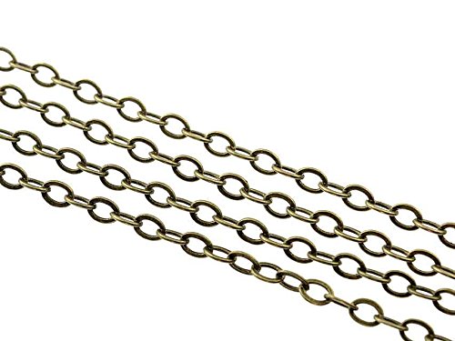 1 m Messingkette mit ovalen Gliedern in antik Bronze von Vintageparts, DIY-Schmuck