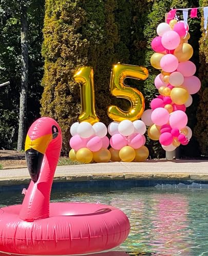 Image of Gold Number 13 Balloon 40 inch, 13 Number Balloons, 13th Gold Birthday Decorations, 13 Year Old Golden Party Supplies