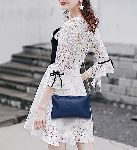 Image of YALUXE Genuine Leather Wristlet Handbags Purses Cell Phone Pocket Clutch Wallet Crossbody Bags for Women