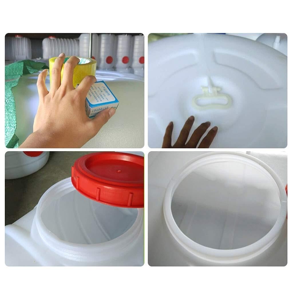 Serbatoio dell'Acqua Addensato 200 Litri,Secchio Plastica Bianca,Torre dell'Acqua Addensata Rettangolare Alimentare con Rubinetto Stoccaggio dell'Acqua Domestica
