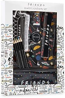 FRIENDS TV Show Stationary Set For Kids With Pencil Case, Notebook, Coloured Pencils, Pen, Eraser, Sharpener And Ruler, Official TV Show Gifts