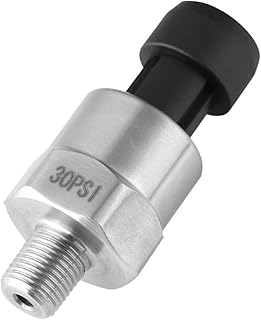 Pressure Transducer, 1/8NPT Thread Stainless Steel Pressure Transducer Sender High Precision Good Sensitivity Sensor for Oil Fuel Air Water, 30PSI