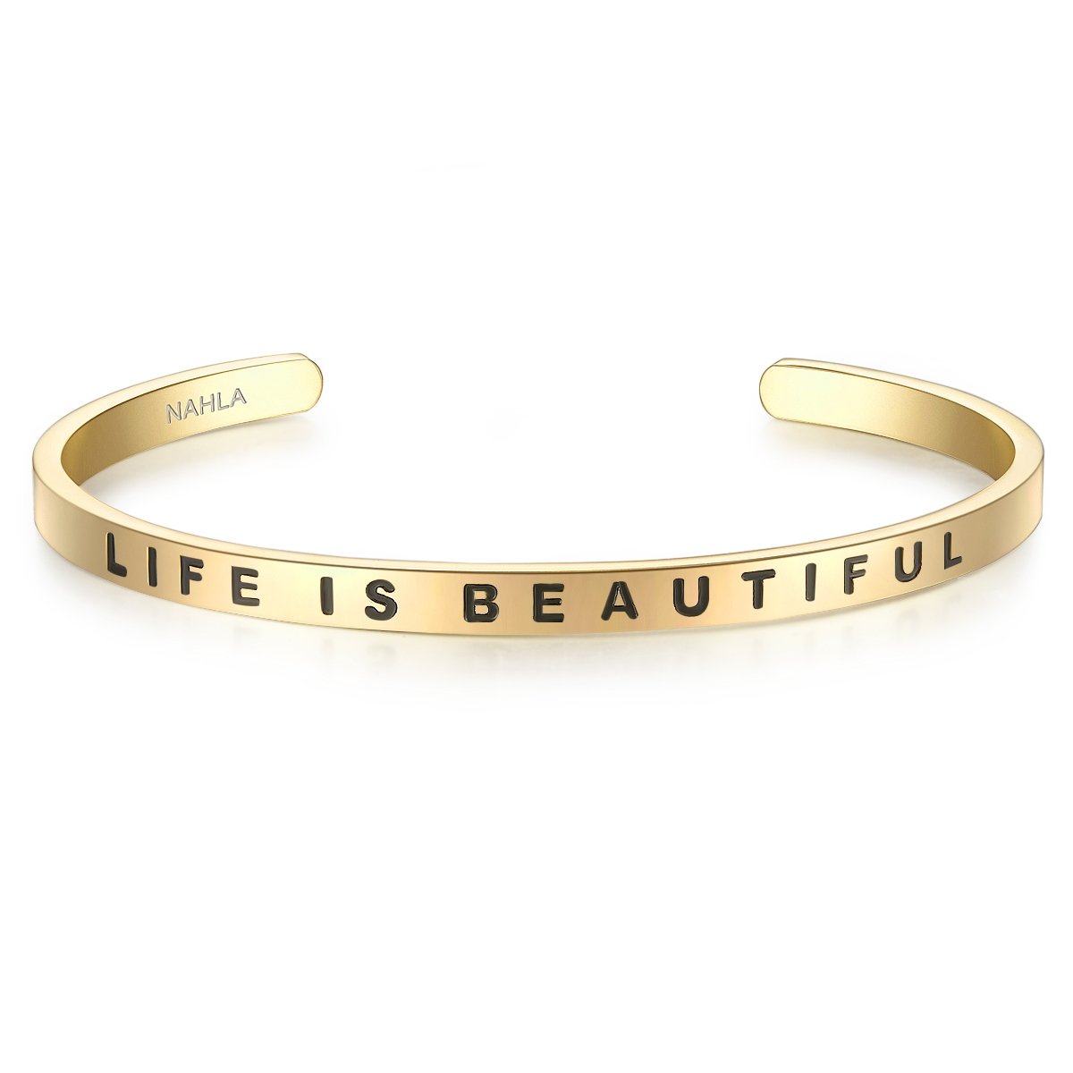 Nahla JewelsNahla Female Stainless steel Bangle LIFE IS BEAUTIFUL
