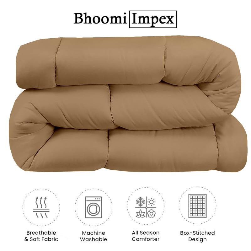 Image of Down Blanket, Extra Lightweight Summer Comforter for Double Bed | 100 GSM Ac Comforter Super Soft Fluffy ComforterDouble Bed Comforter | Dohar | Duvets |Soft Microfiber Fabric (100 GSM, Taupe)