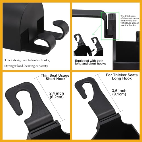 Image of Car Seat Back Cup Holder with Hooks Multifunctional Car Headrest Backseat Organizer Car Interior Accessories