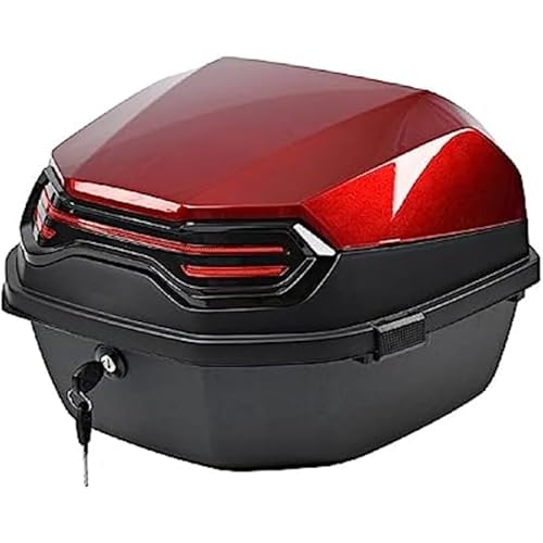 Kisigim バイク リアボックスリアボックス バイクバイク キャリアボックス44L 大容量 原付スクーター フルフェイス収納可能着脱可能式 (D)