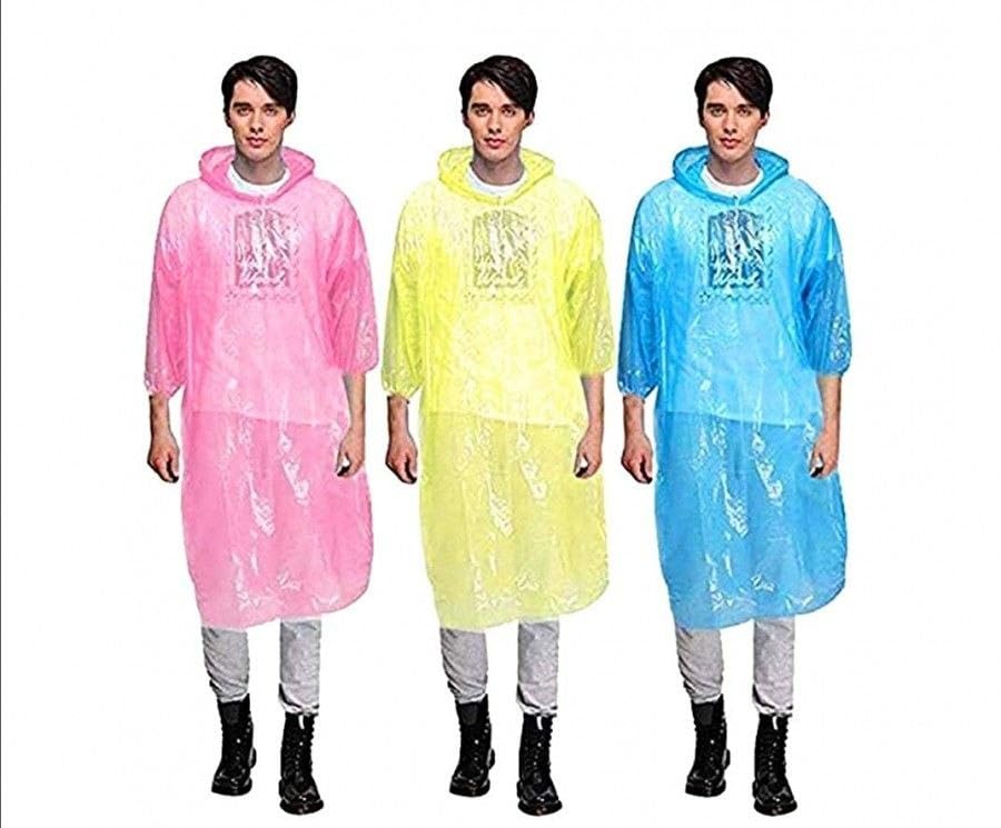 Image of Avenn Unisex Disposable Rain Card for Emergency Use | Waterproof Rain with Smallest Pocket Size| Easy to Carry & Use and Reusable | 2 to 3 time wear Thin Premium Plastic | Multi Color Free Size