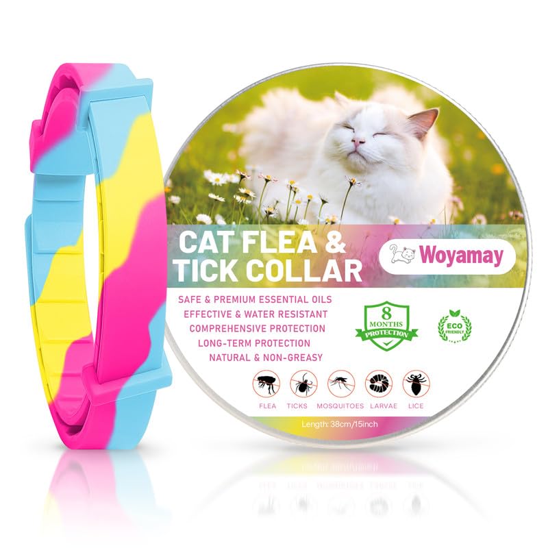 Collare Antiparassitario Per Cani Woyamay - 4 Pezzi, Protezione 8 Mesi, Resistente All'Acqua