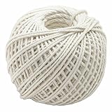 OKDEALS Natural Cooking Twine, Durable Baker's Twine 100% Cotton Cooking String Ties for Tying Homemade Meat, Making Sausage, DIY Craft and Christmas Decoration(White), 220-feet