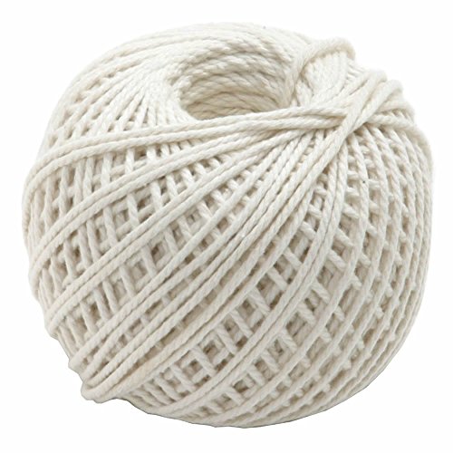 OKDEALS Natural Cooking Twine, Durable Baker's Twine 100% Cotton Cooking String Ties for Tying Homemade Meat, Making Sausage, DIY Craft and Christmas Decoration(White), 220-feet