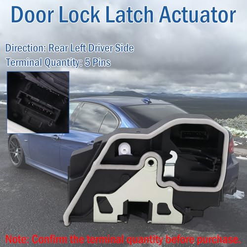 Image of Rear Left Driver Side Door Lock Latch Actuator Compatible with BMW 135i, 118i, 320i, 328i, 330i, 528i, 535i, Door Latch Replaces 937-824, 51227202147, 51224389475, 51227036171
