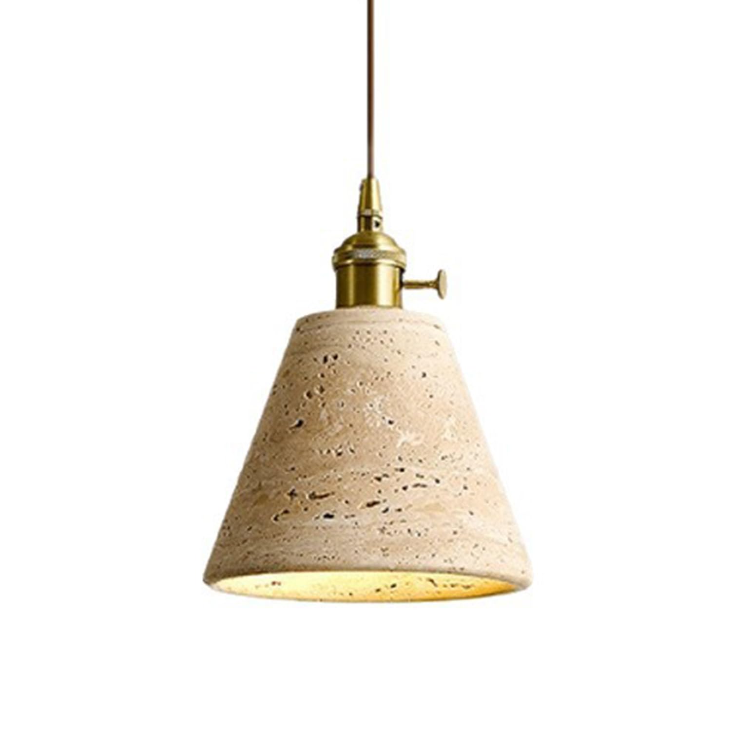 Lampada A Sospensione In Travertino Naturale, 7,8 Pollici.