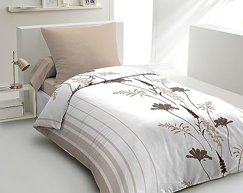 Home Linge Passion Narjiss Duvet Cover Set 240 x 260 cm Cream and Wood Shade - Image 3