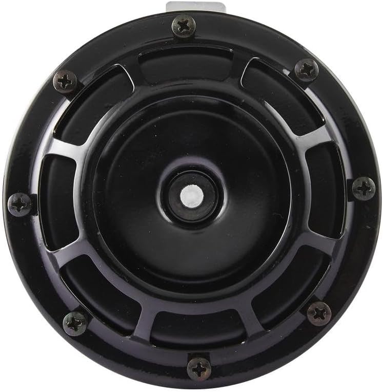 HELLA 3AG 003 399-101 Air Horn - B133-24V - 118dB(A) - Frequency Range: 375Hz/500Hz - Loud Tone - Housing Colour: Black - Flat Plug-in Connector - Quantity: 2 - Set