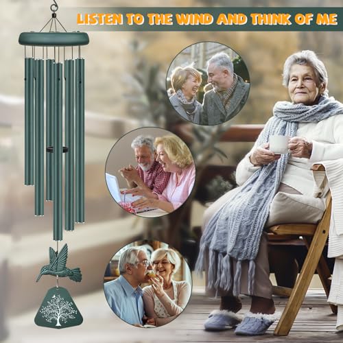 Image of Sympathy Wind Chimes for Outside Deep Tone, Memorial Wind Chimes for Loss of Loved One Prime, Bereavement Condolence Remembrance Funeral Gifts for Grieving Friends Loss of Mother Father