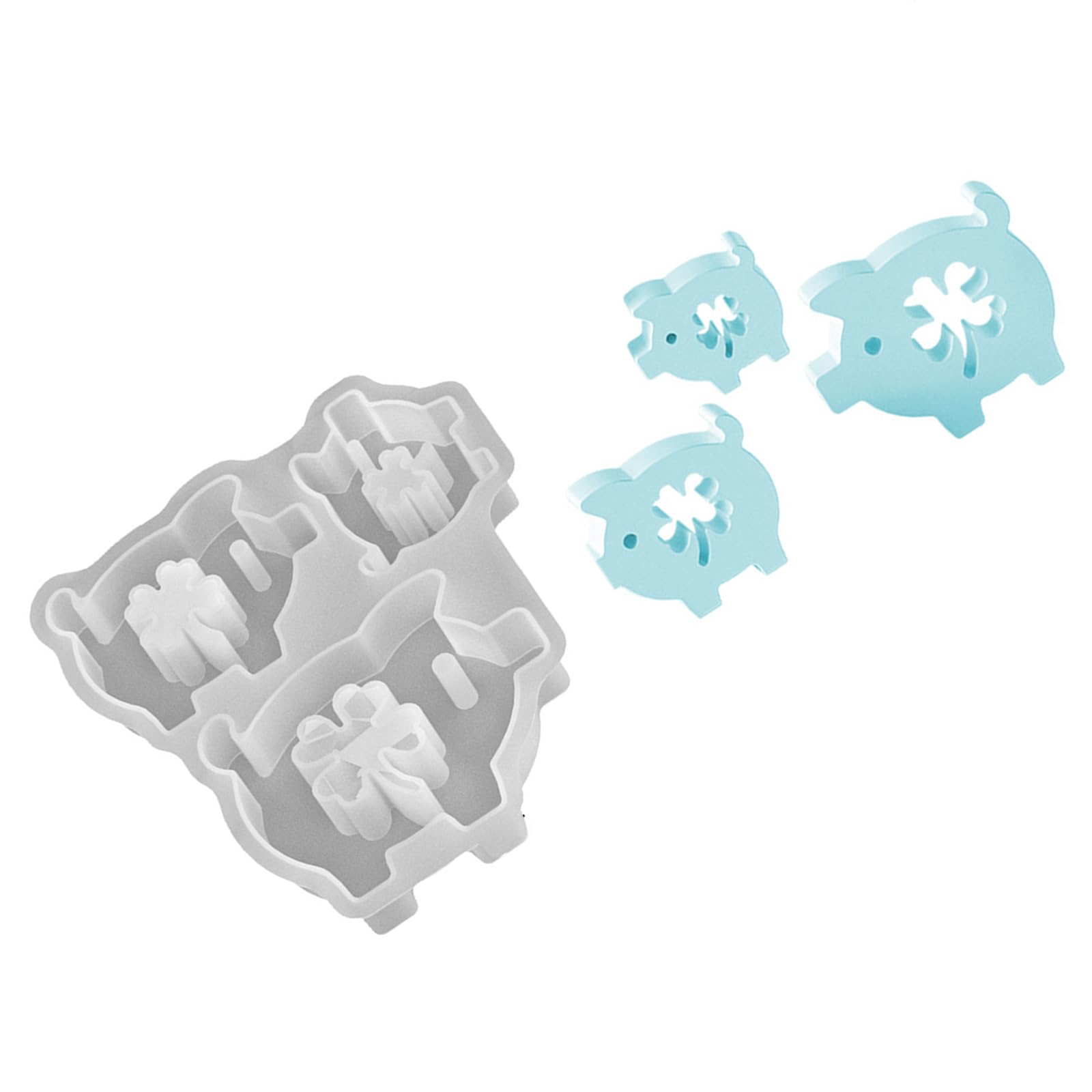 Snorvixre Food Grade Silicone Craft with Lovely Pigs Designs for Casting and Creation Projects Hollow Mold