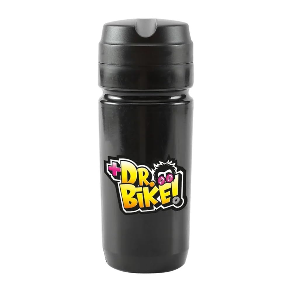 DR. BIKEWater Bottle 700 ml with Screw Cap Black Bike Water Bottle MTB Bike Water Bottle Black with Graphics for Bicycle and MTB