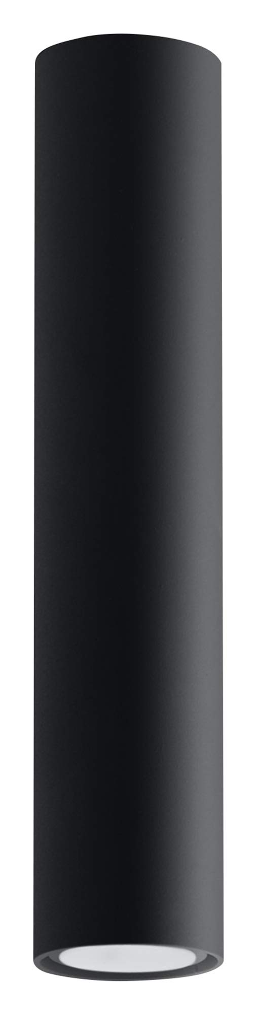 SOLLUX lightingLagos 30 Ceiling Lamp | Modern Design with Cylindrical Shade, Industrial Style | Replaceable GU10 Bulb, 1 x 40 W | Powder Coated Steel, Black, 6 x 6 x 6 x 30 cm