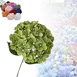 Fortuneh Outdoor Artificial Hydrangea Flowers, Fortuneh Artificial Hydrangea Flowers Outdoors UV Resistant, Outdoors UV Resistant, Fake Wedding Home Party Shop Decor (Green,5pcs)