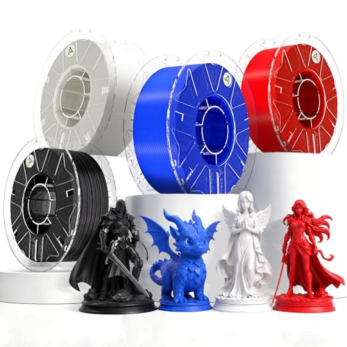 Image of Creality 3D Printer RFID Filament Bundle, Hyper PLA Filament 1.75mm for 3D Printing, Hyper PLA RFID Filament No-Tangling High Precision, 1KG(2.2 lbs) Spool (Black+White+Blue+Red)