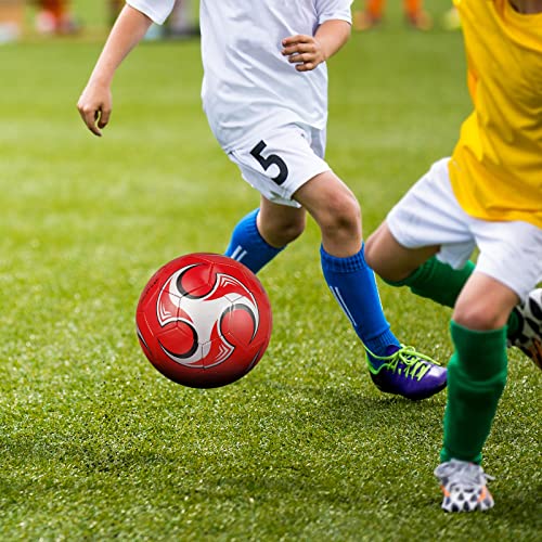 HyDren 2 Pcs Soccer Balls with Pump Official Size Soccer Ball for Game Training Back to School Indoor Outdoor Sport Gift for Child Youth Adult(Novelty Style,Size 5)