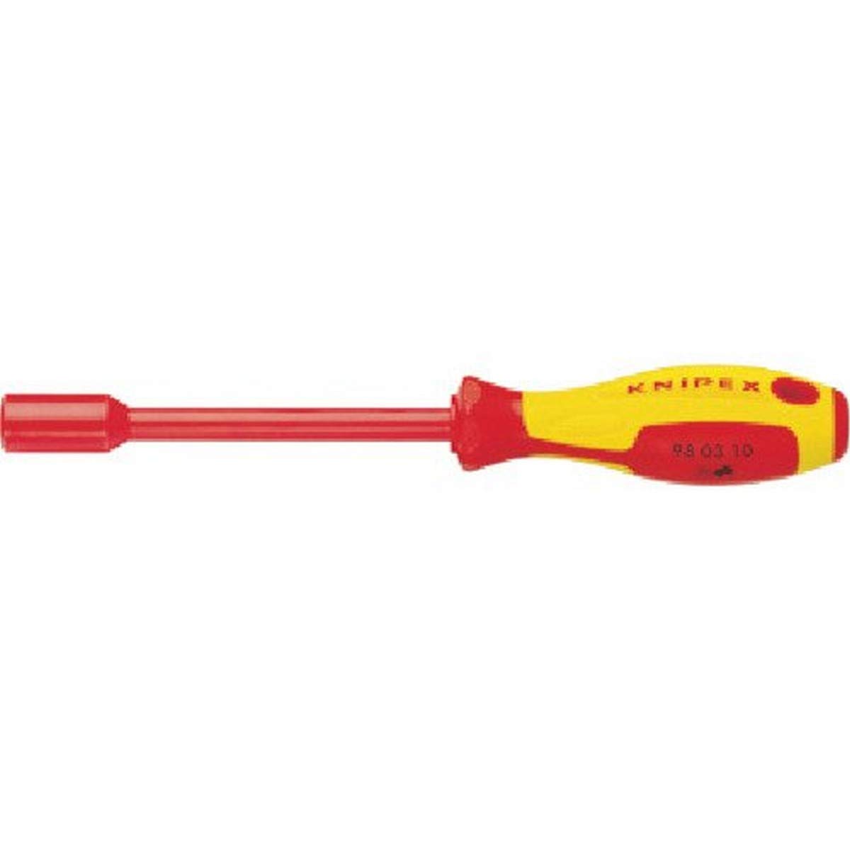 KNIPEXNut Driver with screwdriver handle burnished, insulating multi-component handle, VDE-tested 237 mm 98 03 12