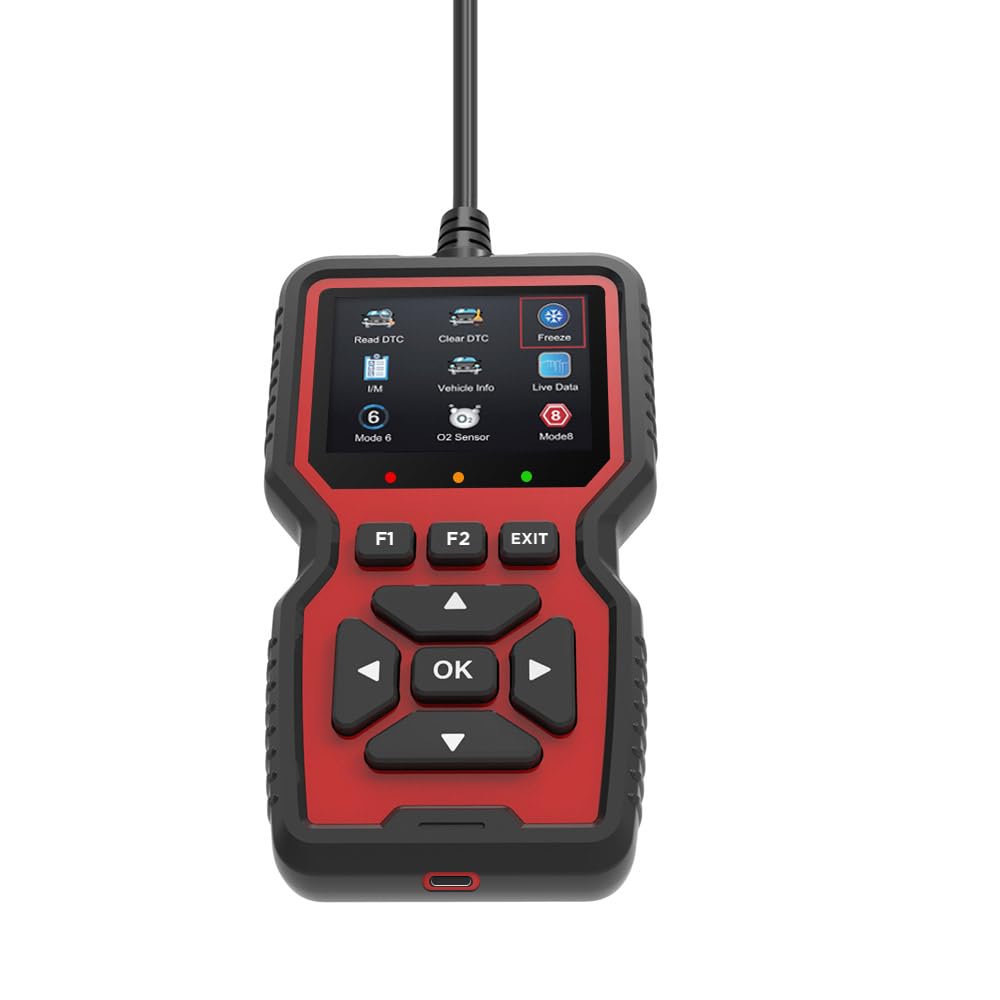 TKMARS Valigia diagnostica auto OBD2 Multimarca, Scanner OBD2 universale in francese, lettore di codici guasti e indicatore motore, schermo a colori, test batteria