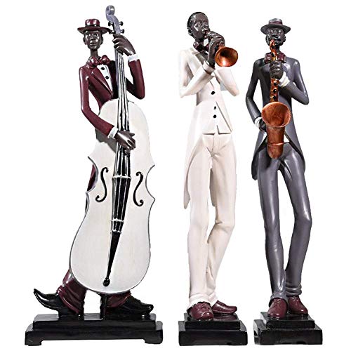 Statue personnage sculpture Jazz : décoration de salon élégante
