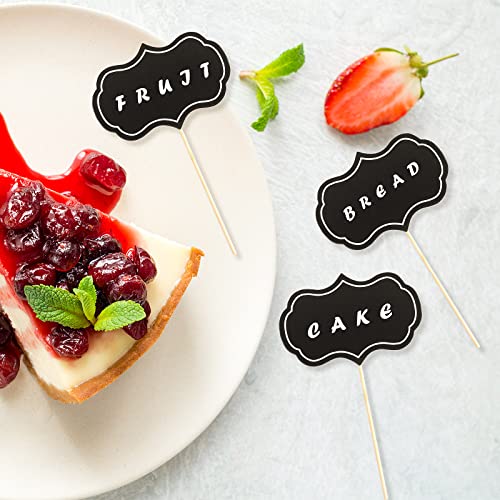 Grevosea 50 Pcs Cheese Markers, Chalkboard Picks Buffet Sticks Labels Food Tags Cheese Markers Cupcake Toppers Blank Toothpick Flags For Party Wedding Birthday Decorations #TOP3