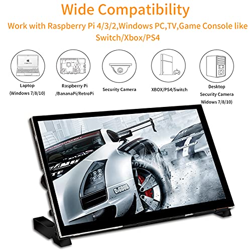 Raspberry Pi 4 touchscreen, WIMAXIT 7 inch draagbare Raspberry Pi IPS-scherm 1024X600IPS met gehard glas HDMI USB C… - Afbeelding 6