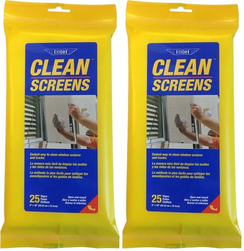 Ettore Clean Screens Wipes Per Pack, 25 Count (Pack of 2), No Color