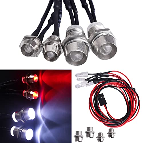 GoHobby RC Car Lights 4LEDs Headlights Taillight Kit Compatible with Traxxas HSP Tamiya Redcat RC4WD...