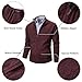 VtuAOL Men's Cardigan Sweater Warm Soft Knit Full Zip Sweater Outdoor Coat for Men Wine Red US XL