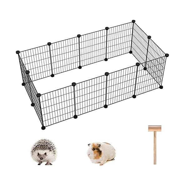 CAHOME-Pet-Playpen-Small-Animals-Supplies-12-Panels-Exercise-Playpens-Cage-C-Grids-Portable-Yard-Fence-Indoor-Ideal-for-Guinea-Pigs-Puppy-Pet-Products-DIY-Metal-Yard-Fence-12–15-Black CAHOME-Pet-Playpen-Small-Animals-Supplies-12-Panels-Exercise-Playpens-Cage-C-Grids-Portable-Yard-Fence-Indoor-Ideal-for-Guinea-Pigs-Puppy-Pet-Products-DIY-Metal-Yard-Fence-12–15-Black
