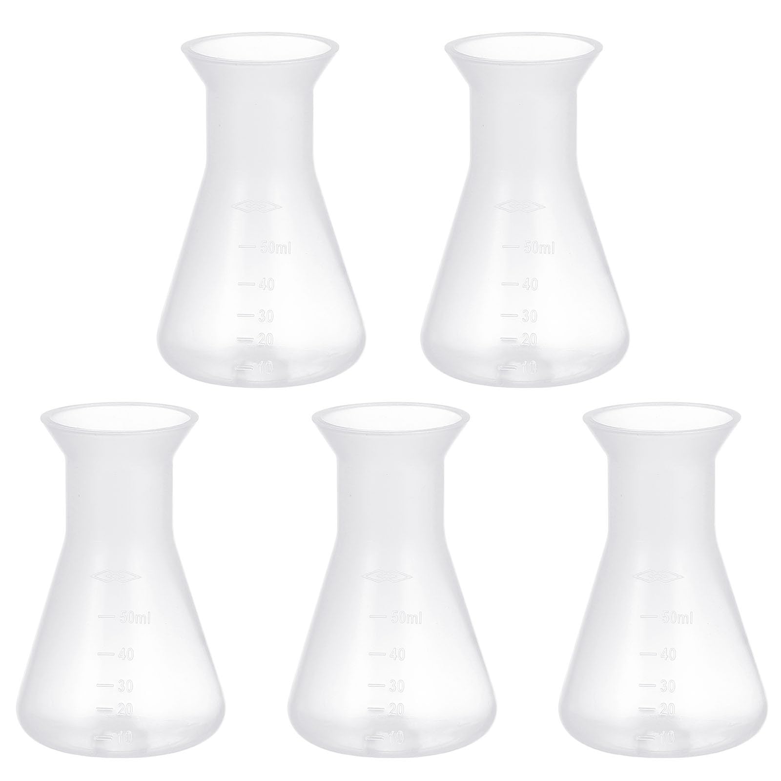 ULTECHNOVO Erlenmeyerkolben Plastikflasche 50Ml Mit Skalenlinie Stabile Basis Für Labor Chemie Experimente Und Wissenschaftliche Anwendungen