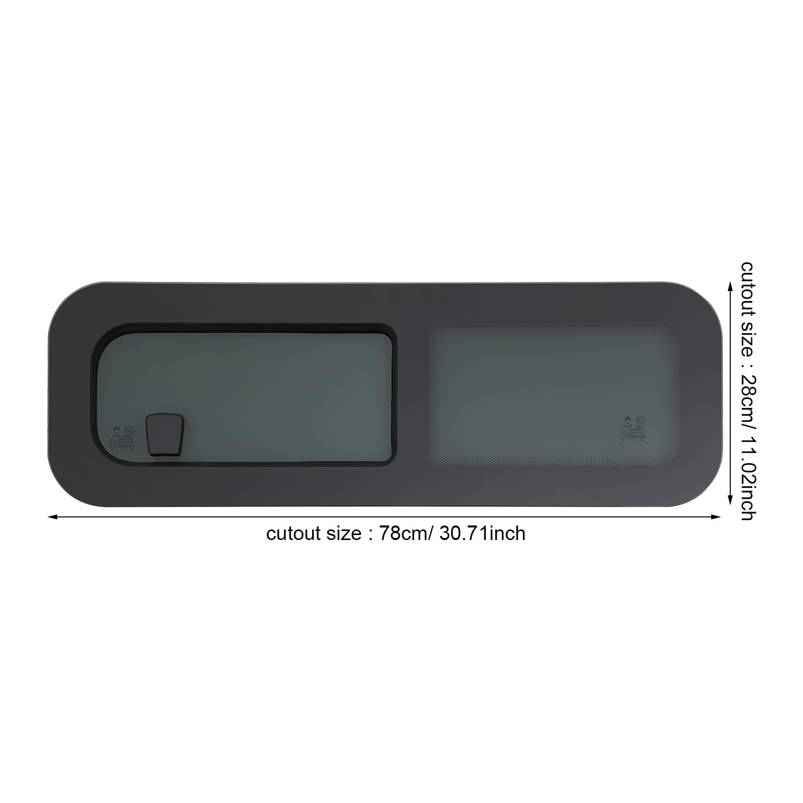 800×270 mm Wohnmobilfenster,Camperfenster mit Gehärtetes Glas UV-Schutz Horizontales Schiebefenster,Insektenschutz Sonnenschutz Caravan-Schiebefenster für Wohnwagen RV Camper-Fenster für Baufahrzeuge