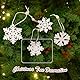 DATEFUN Weihnachtsbaumschmuck Holz - 24 Stück DIY Schneeflocken aus Holz mit Jute Schnur - Christbaumschmuck Holz Anhänger für Weihnachtsdeko, Holz Basteln (6 cm)