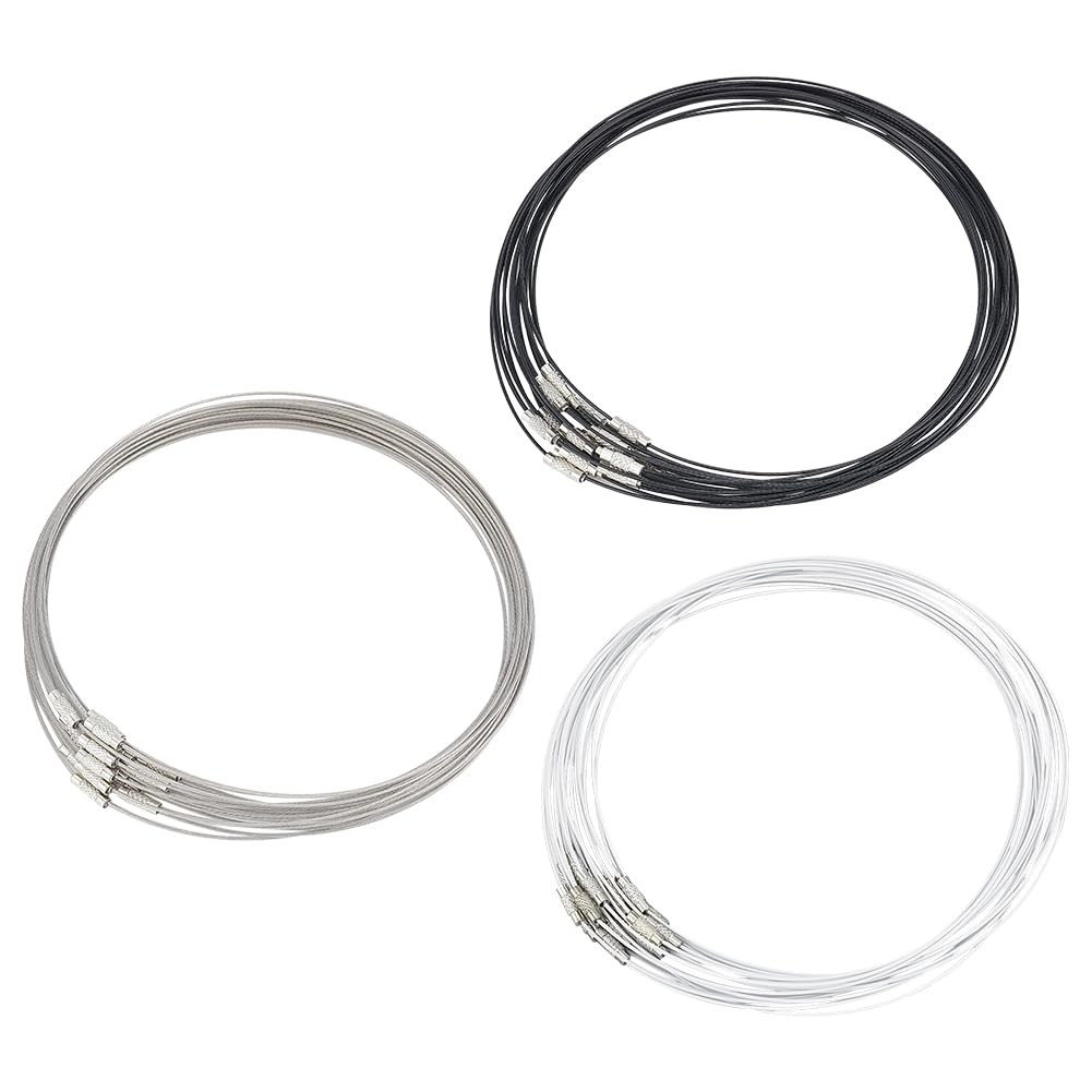 UNICRAFTALE Collana con Filo Nero Collana con Filo in Acciaio Inossidabile Collana Girocollo con Chiusura A Vite in Ottone Collana con Filo Catene Collana con Filo Corda Creazione di Gioielli
