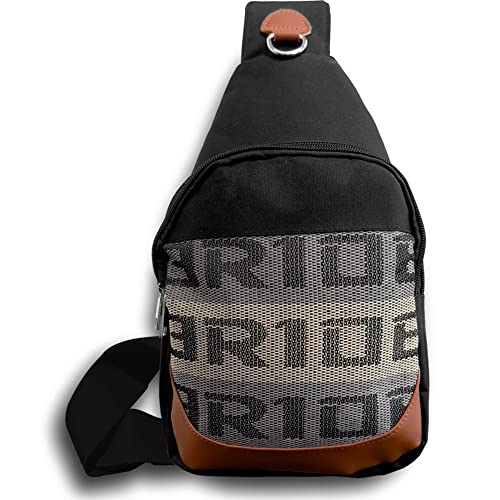 W-POWER JDM Bride Racing Backpack Brown Bottom with Adjustable Straps, Gradation Crossbody Shoulder Daypack (Bride Strap - Black)2