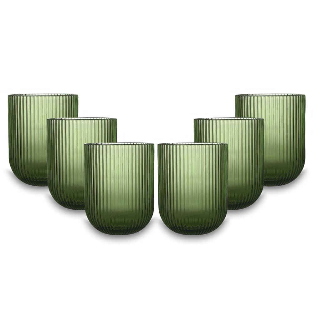 Tumbler en pâte de verre ARCA vert : l'élégance durable d'un service d'exception