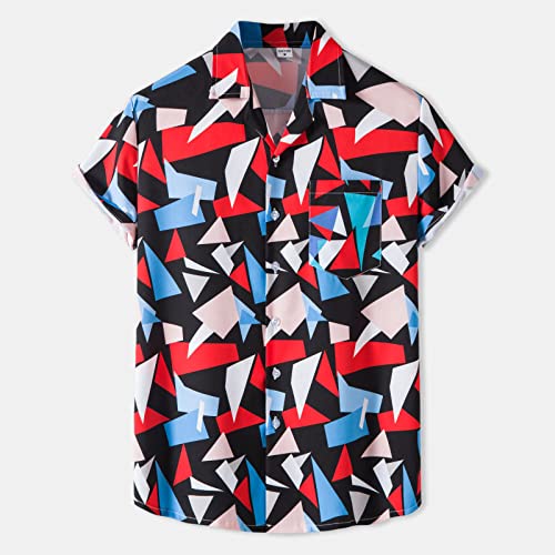 Chemise hawaïenne d'été pour hommes et haut de plage à manches courtes en mode colorée