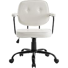 Vigosit Compact Desk Chair with Arms & Wheels 360 Swivel Adjustable Vanity Chair Small Rolling Task Chair for Home Office, Bedroom, Study, Dressing Table