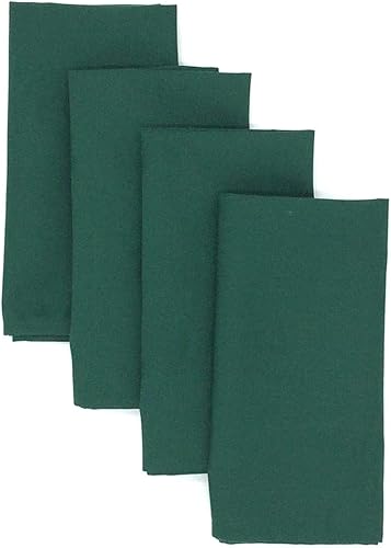 Sweet Pea Linens Solid Green Rolled Hem Jacquard Cloth Napkins - Set of Four