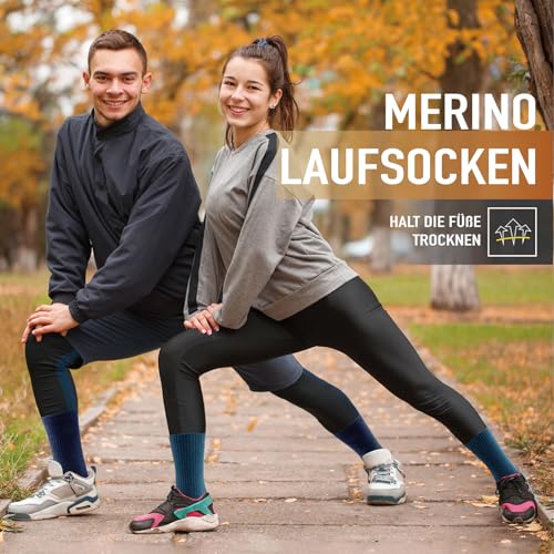 Niorasen Skarpety trekkingowe z merynosów, męskie i damskie, 3 pary skarpet trekkingowych, z wełny merynosów, sportowe, do biegania, oddychające, grube skarpety termiczne dla mężczyzn i kobiet,