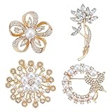 Différents styles:Nous avons fabriqué les broches dans différents styles, y compris les formes de fleurs et de papillons, le tout parsemé de strass scintillants et de perles d'imitation sur la surface, fabriqué en couleur platine et or, semble brillant et exquis, peut ajouter votre beauté et votre élégance