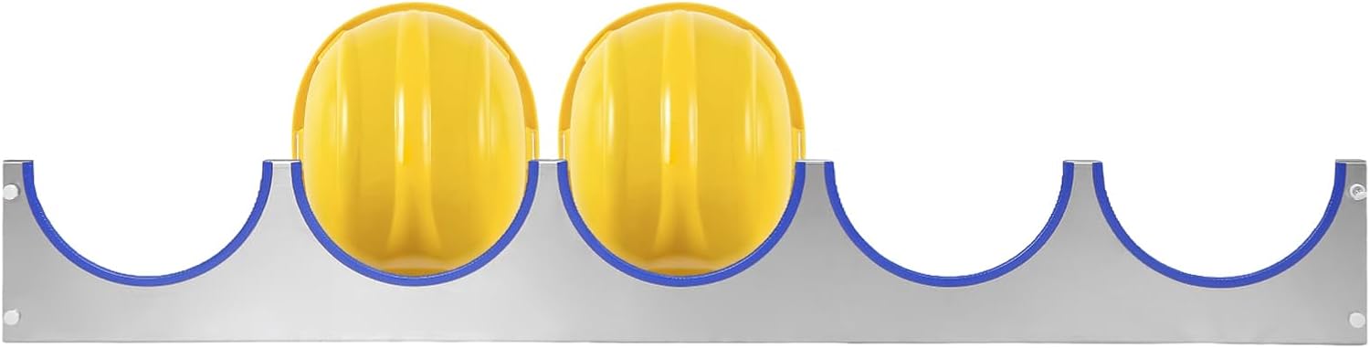 2 Pack Stainless Steel Wall Mounted Multi-Layer Hard Hat Placement Stand with Rubber Strip Heavy-Duty Hard Hat Storage Rack for Workshop Garage Office & Factory (2 packs)