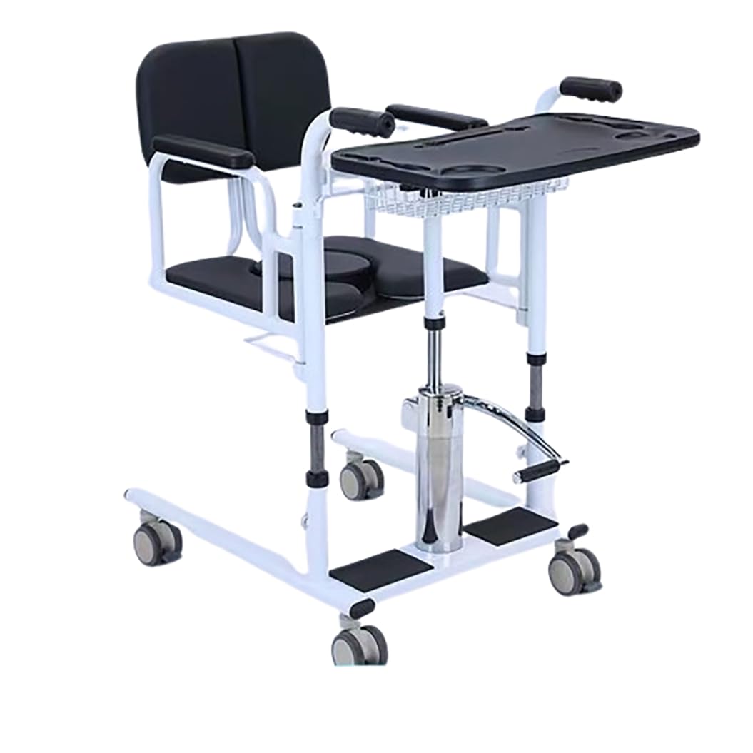 Elevador de pacientes hidráulico,Silla de ruedas elevadora de pacientes,Silla de ruedas portátil de transferencia de pacientes para el hogar,con Asiento Dividido 180° A