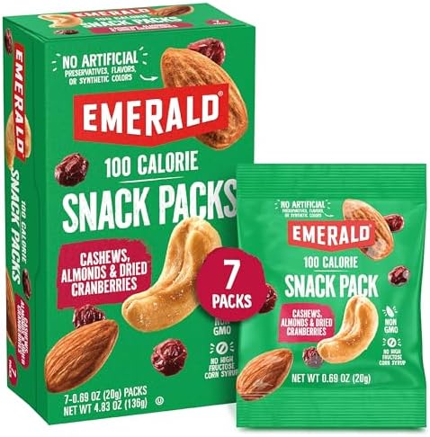 Emerald Cashews, Almonds & Dried Cranberries, 100-Calorie Snack Packs, 7 Ct