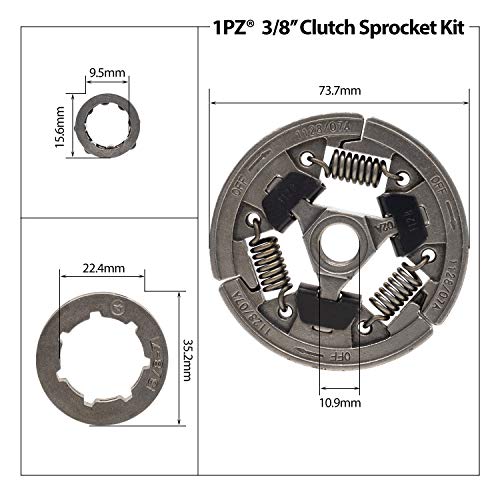 1PZ MS3-CS1 Heavy Duty 3/8 Clutch Sprocket Kit Worm Gear Bearing for Stihl MS361 044 046 MS440 MS460